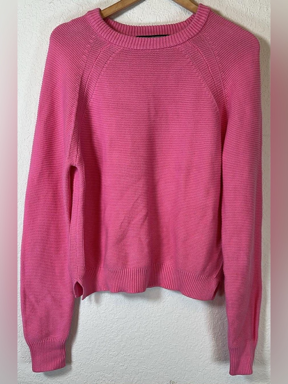 French Connection Pink Cotton Crewneck Sweater